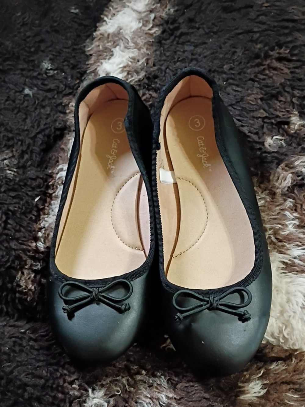 Cat & Jack Black Bow Ballet Flats